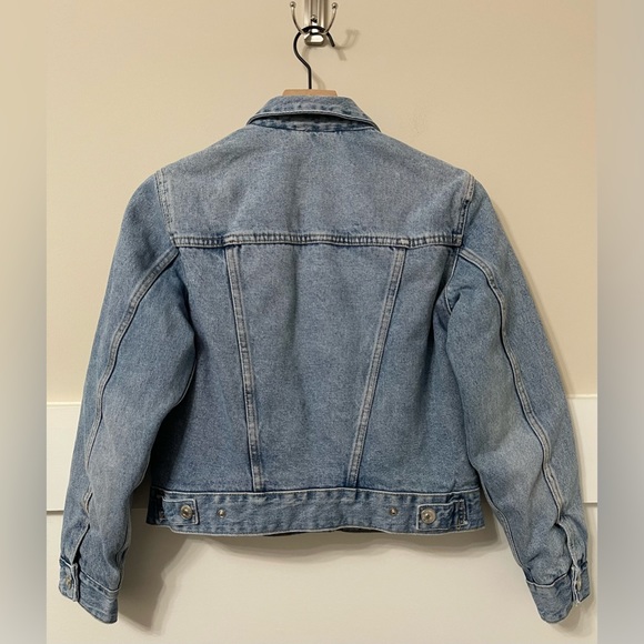 Zara Light Denim Wash Sherpa Jean Jacket Size Small - Picture 8 of 11
